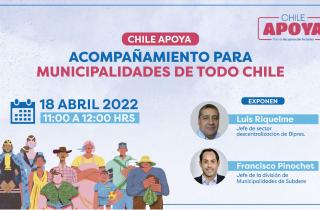 Subdere y Dipres lideran reunión virtual para orientar a municipios en la aplicación del Plan Chile Apoya